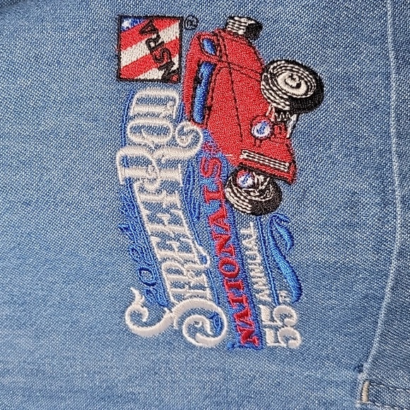 Harriton 2024 StreetRod Nationals 55th Annual Short Sleeve Denim Shirt LG - Picture 2 of 8